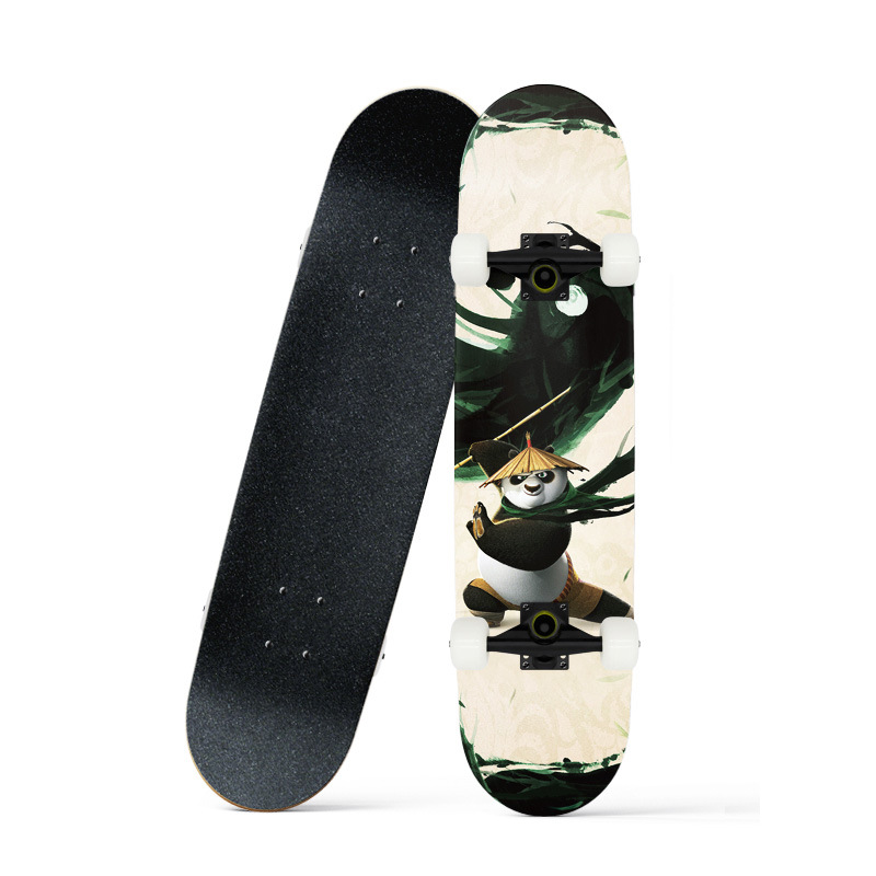 Kung Fu Panda single-sided black-street white wheel